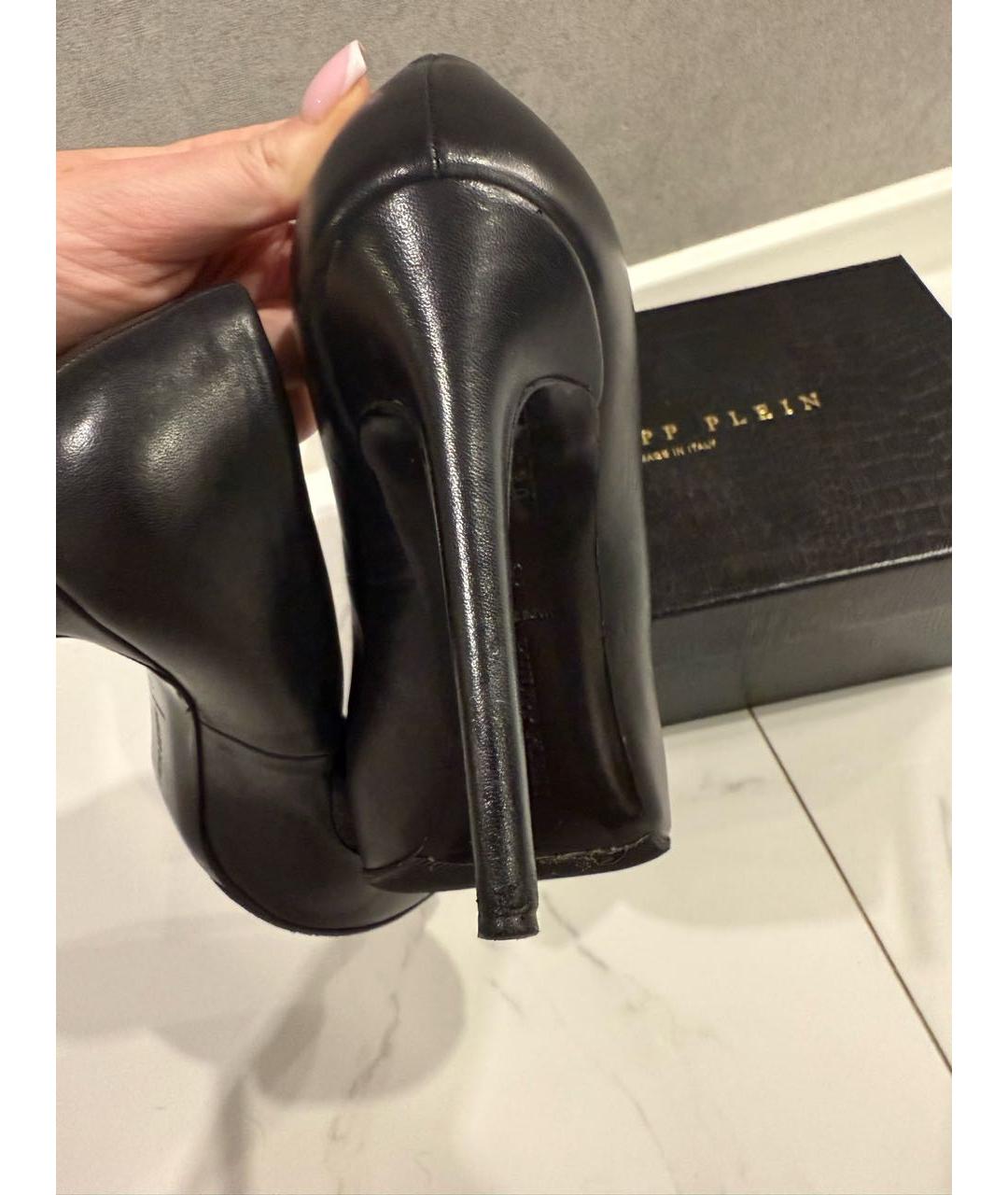 PHILIPP PLEIN Черные кожаные туфли, фото 7