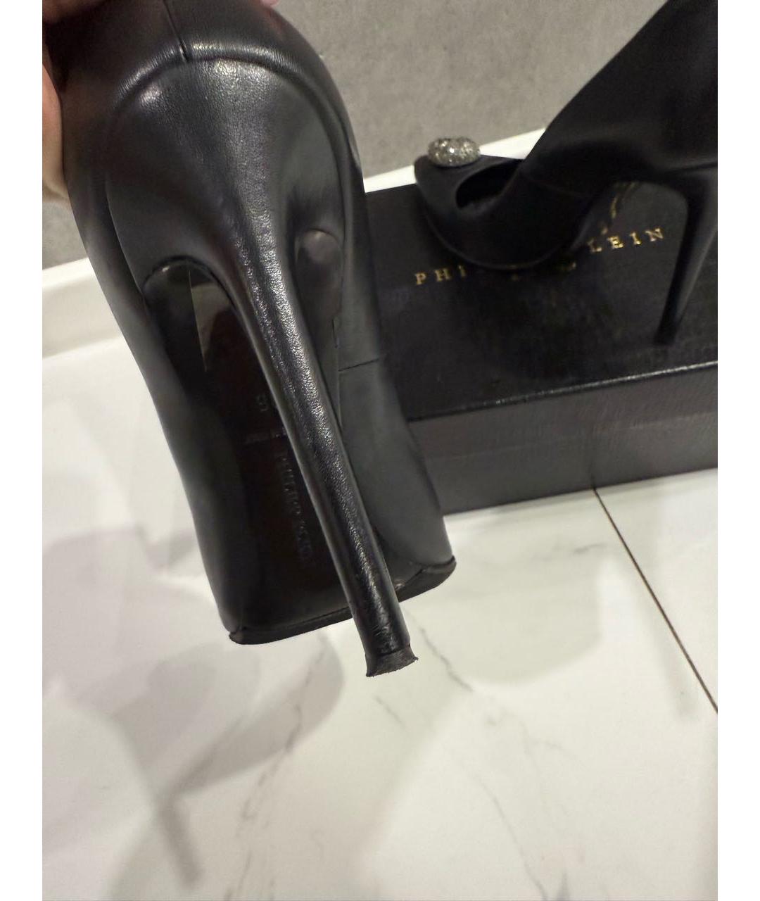 PHILIPP PLEIN Черные кожаные туфли, фото 6