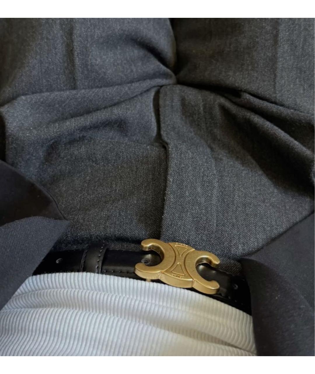 CELINE Черный кожаный ремень, фото 5