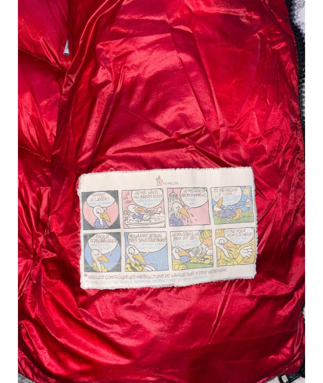 MONCLER Красный полиамидовый пуховик, фото 4