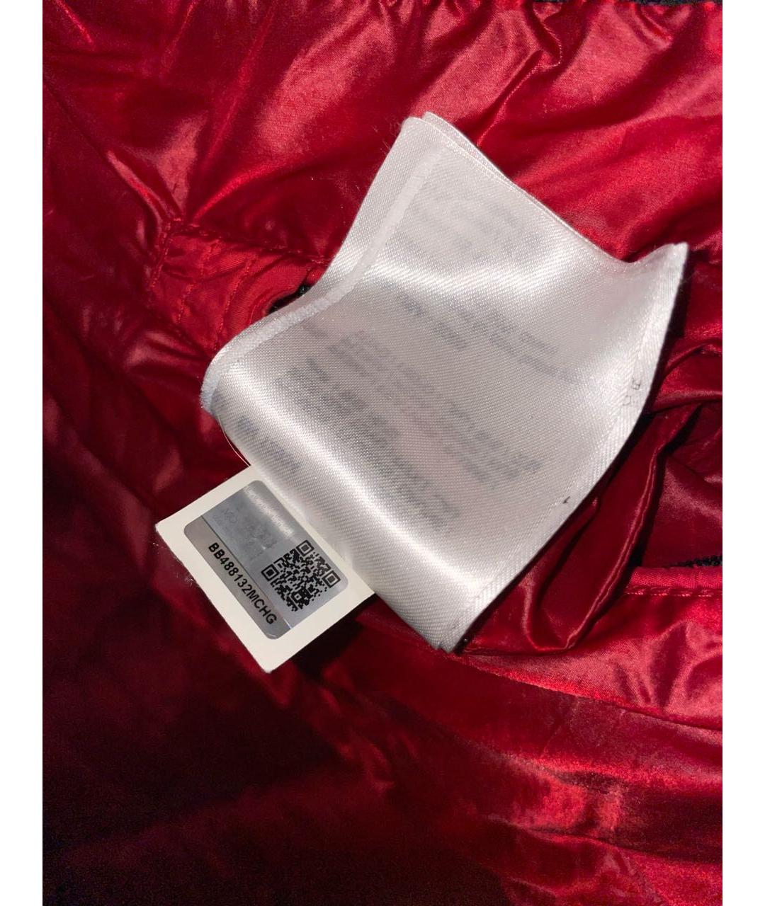 MONCLER Красный полиамидовый пуховик, фото 5