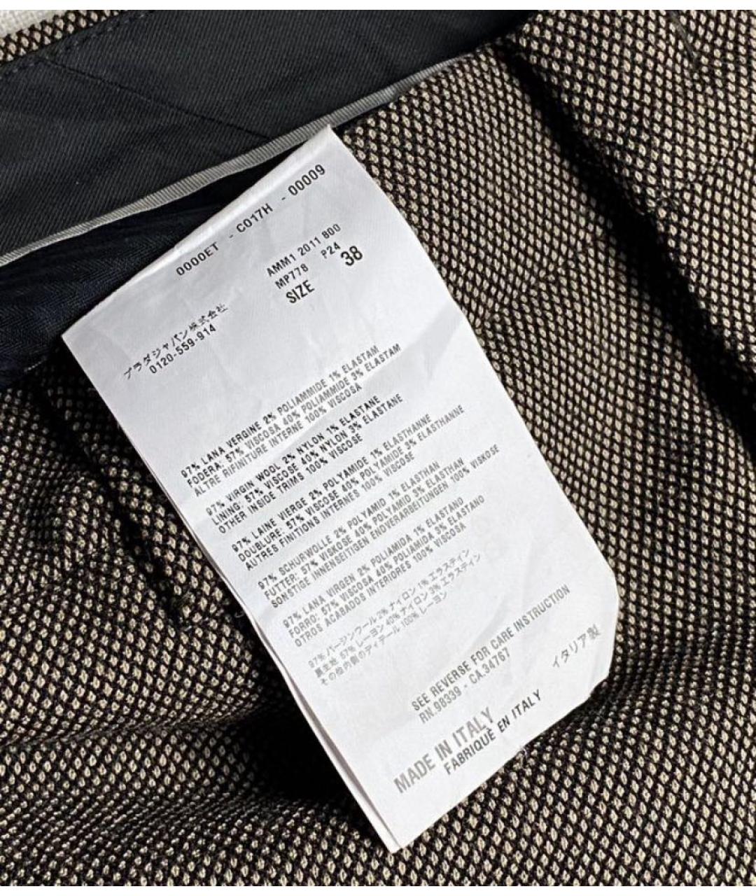 MIU MIU Коричневые шерстяные брюки узкие, фото 4