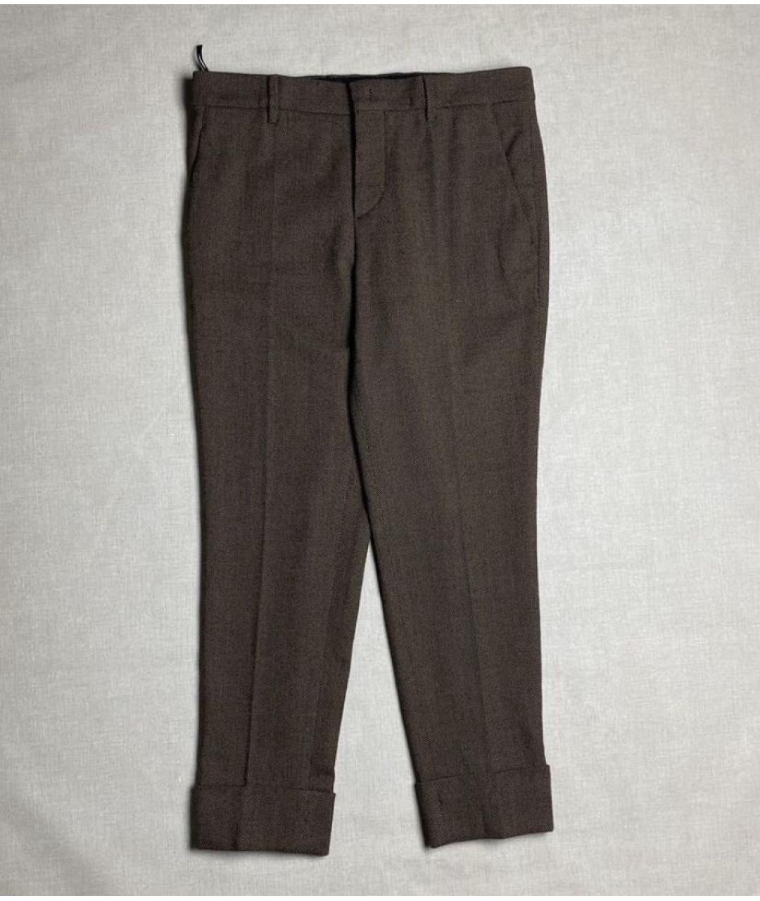MIU MIU Коричневые шерстяные брюки узкие, фото 6