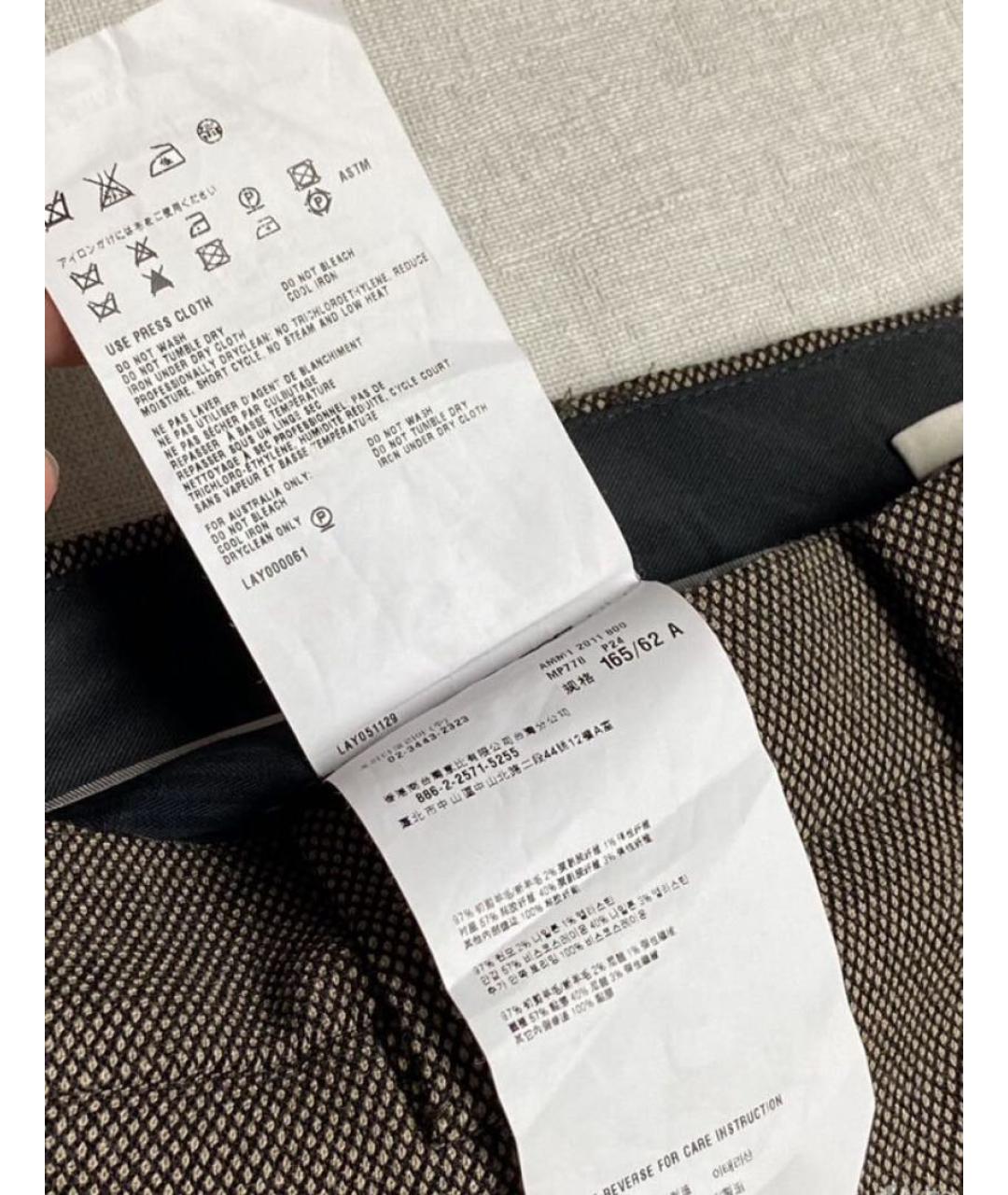 MIU MIU Коричневые шерстяные брюки узкие, фото 5