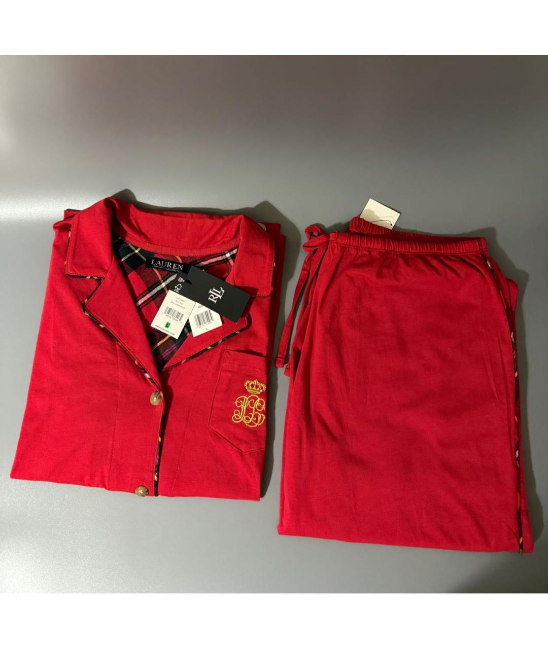 RALPH LAUREN Красная вискозная пижама, фото 3