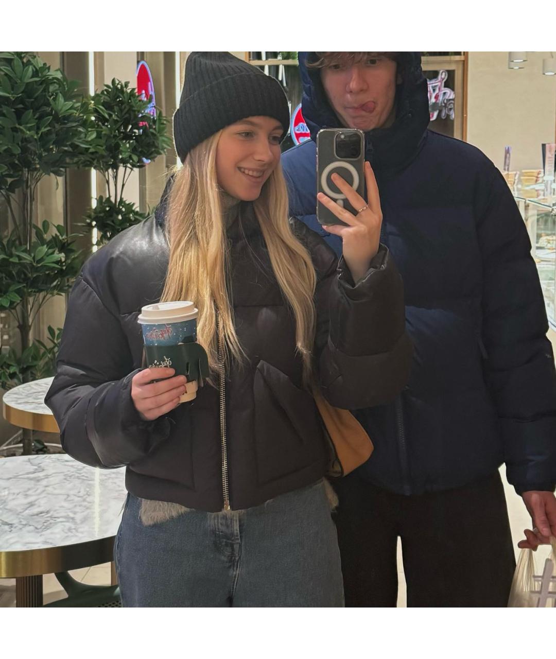 DROME Черный кожаный пуховик, фото 8