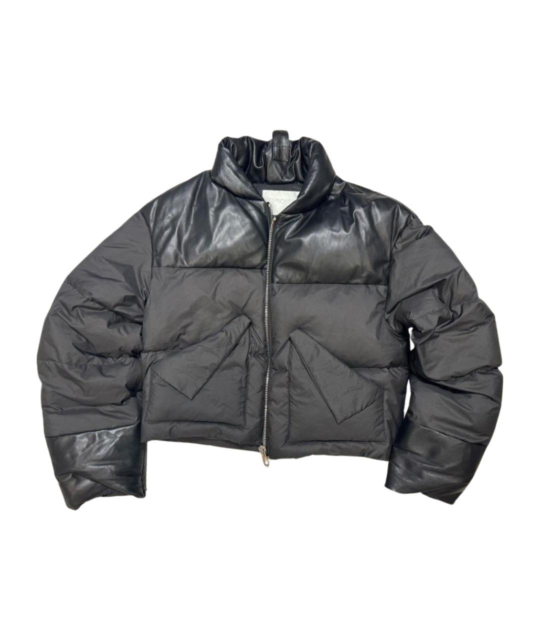 DROME Черный кожаный пуховик, фото 1