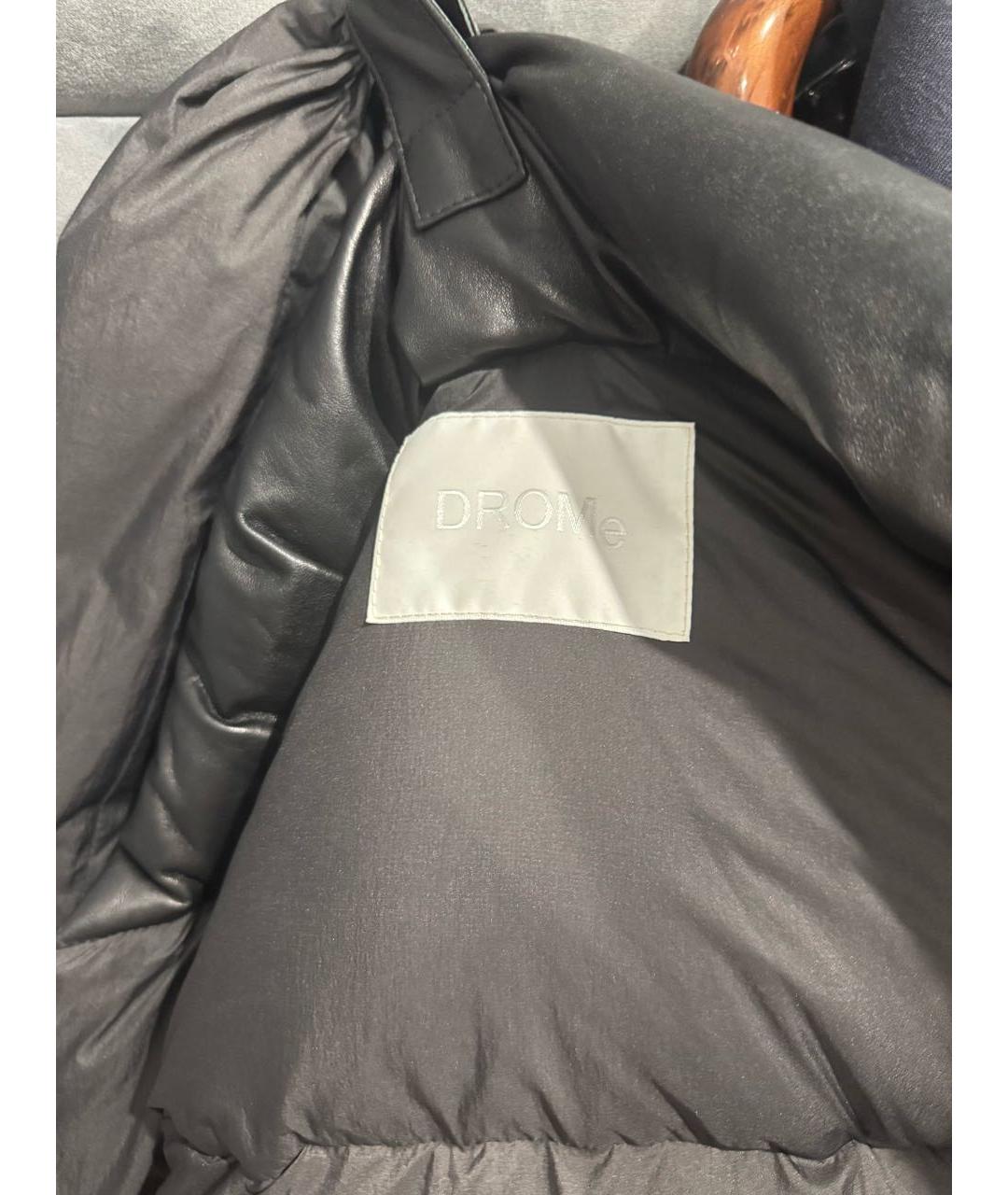 DROME Черный кожаный пуховик, фото 3