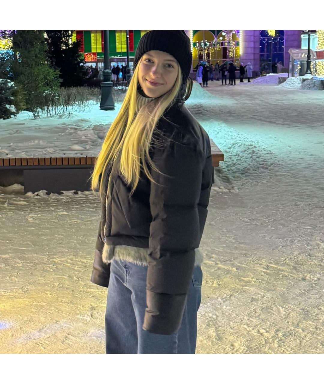 DROME Черный кожаный пуховик, фото 7