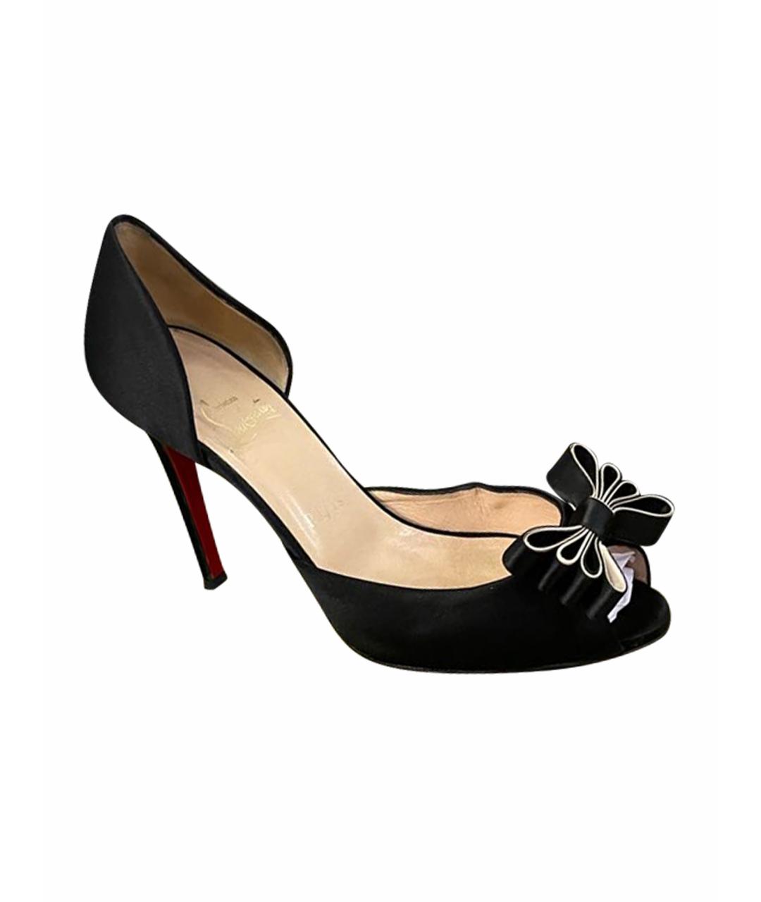 CHRISTIAN LOUBOUTIN Черные бархатные туфли, фото 1