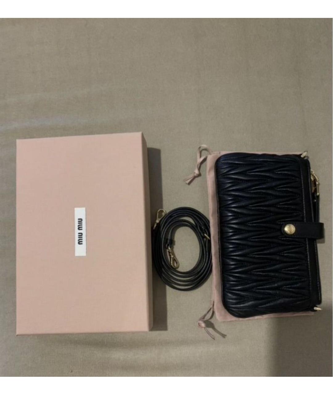 MIU MIU Черная кожаная сумка через плечо, фото 3