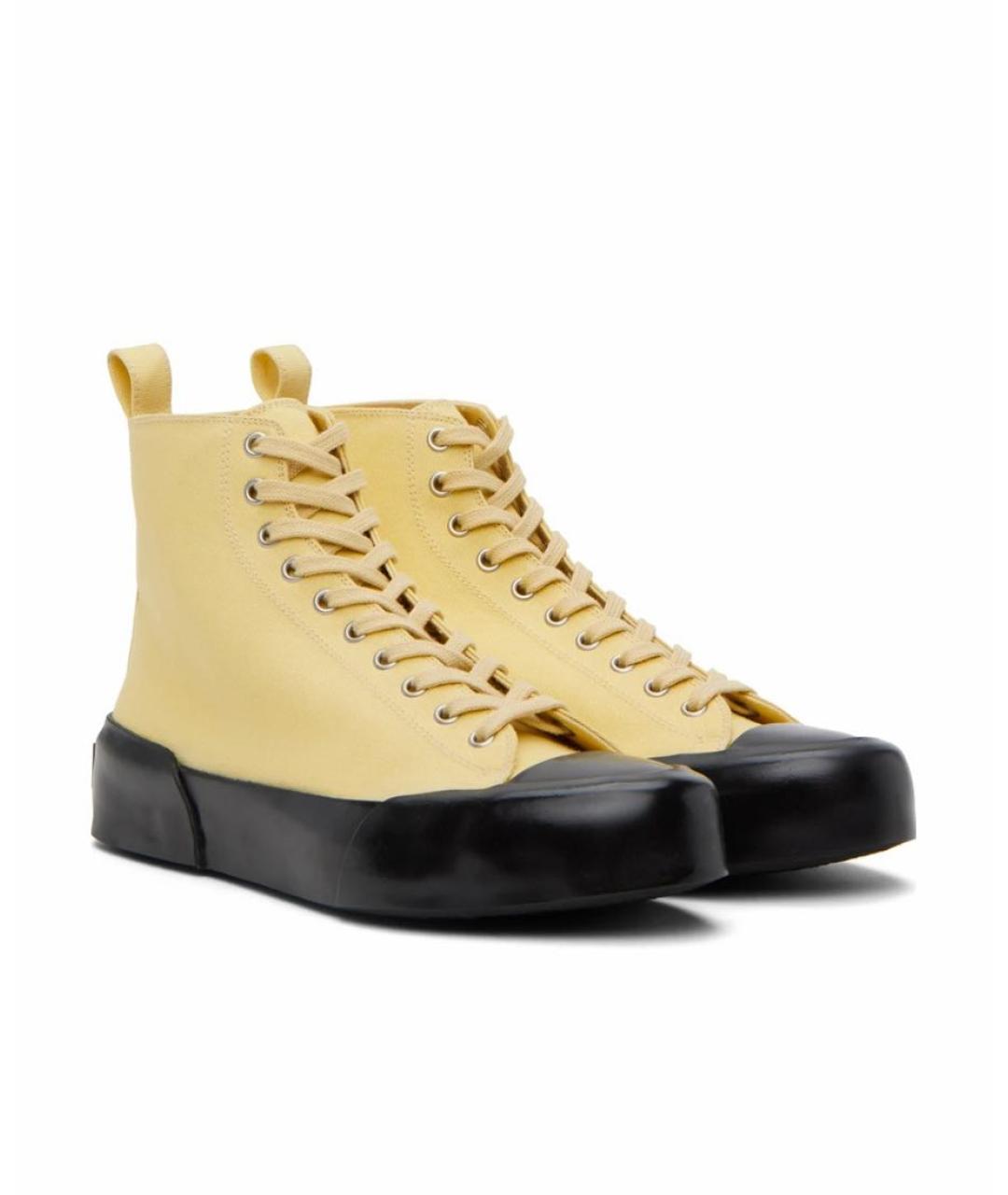 JIL SANDER Бежевые текстильные кеды, фото 2