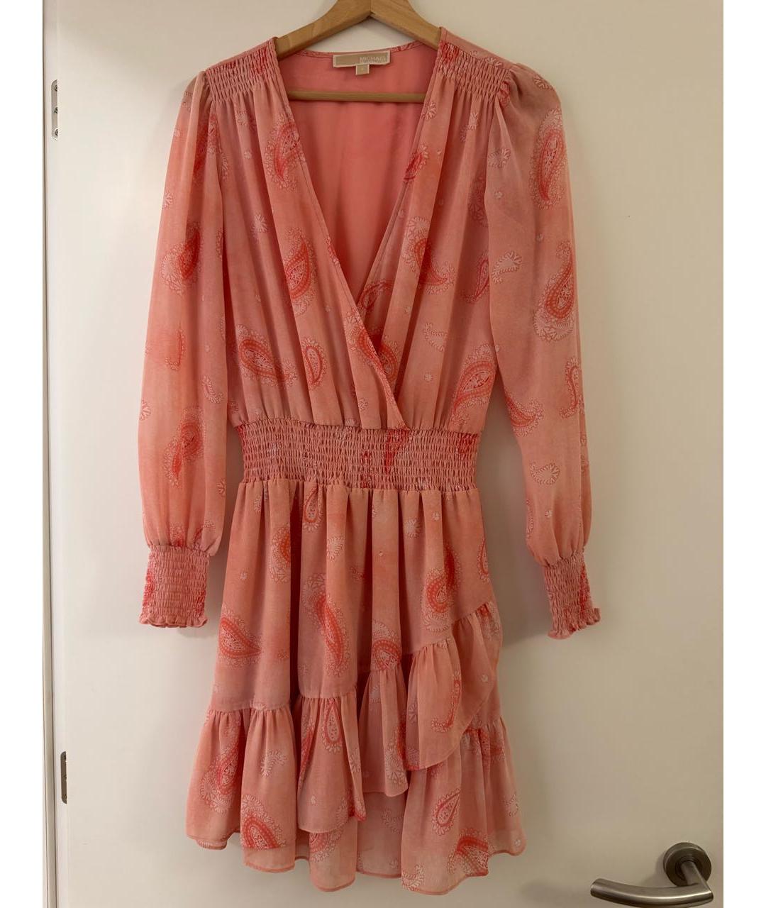 MICHAEL KORS Коралловое полиэстеровое коктейльное платье, фото 4