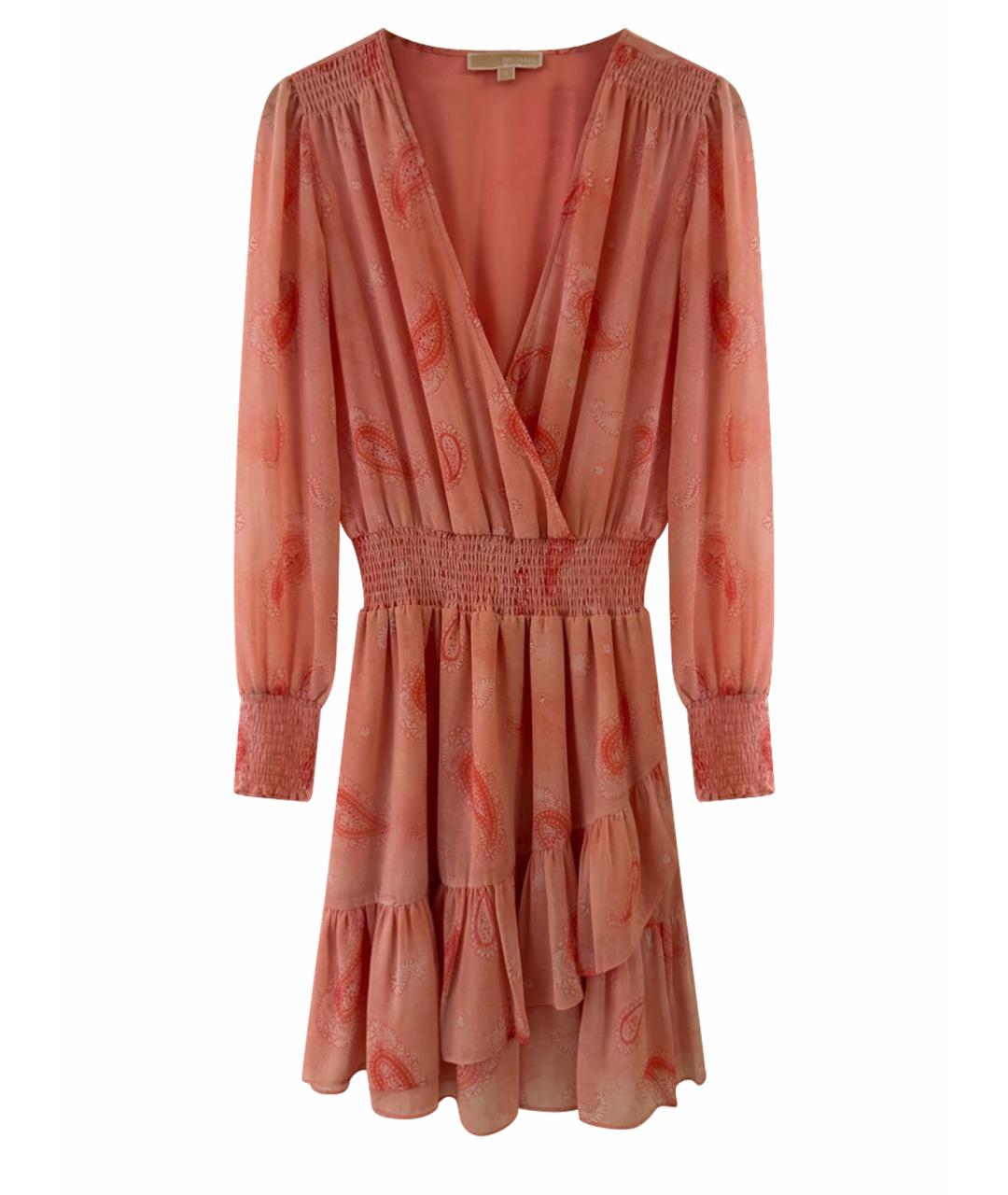 MICHAEL KORS Коралловое полиэстеровое коктейльное платье, фото 1