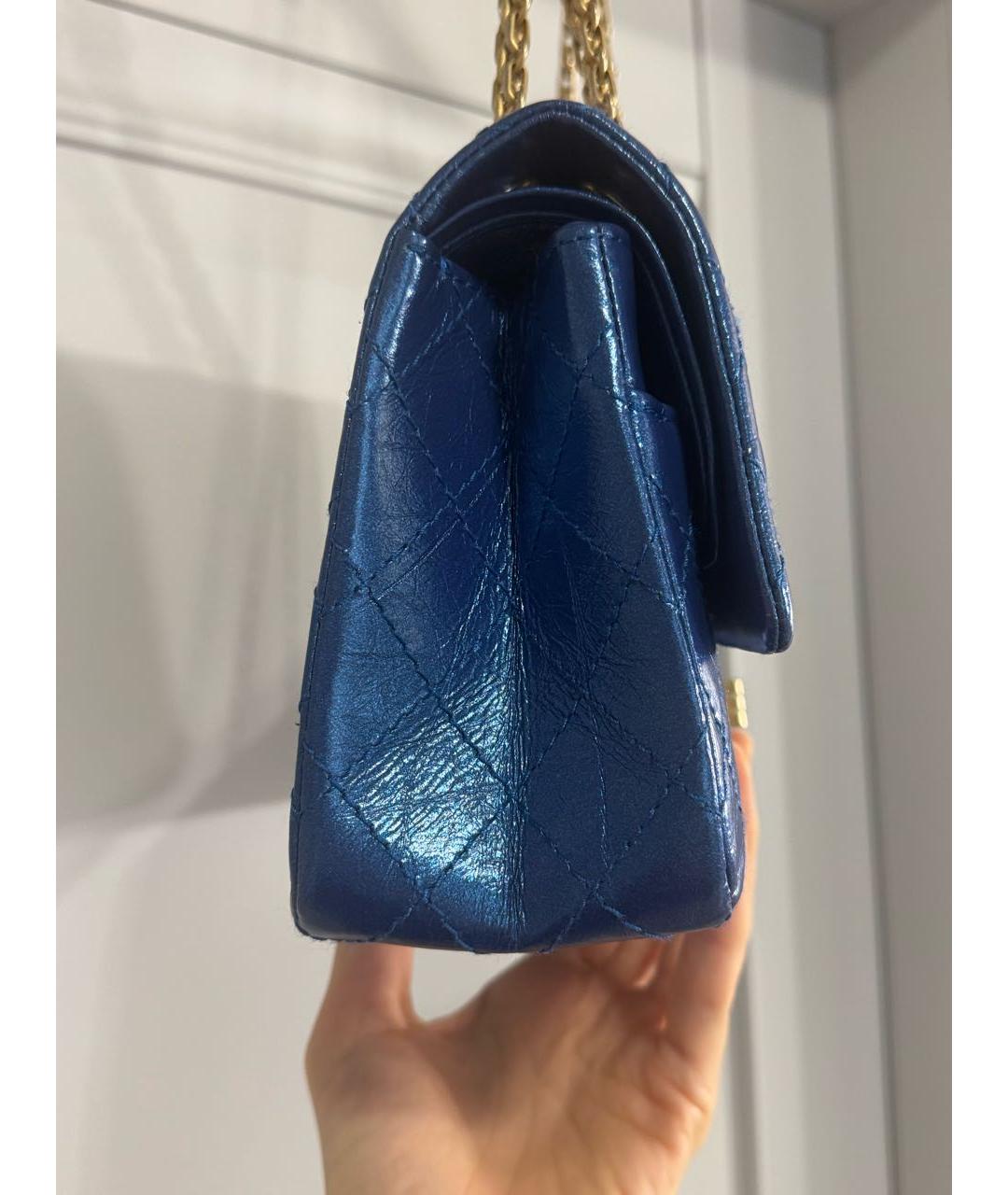 CHANEL Синяя кожаная сумка через плечо, фото 5