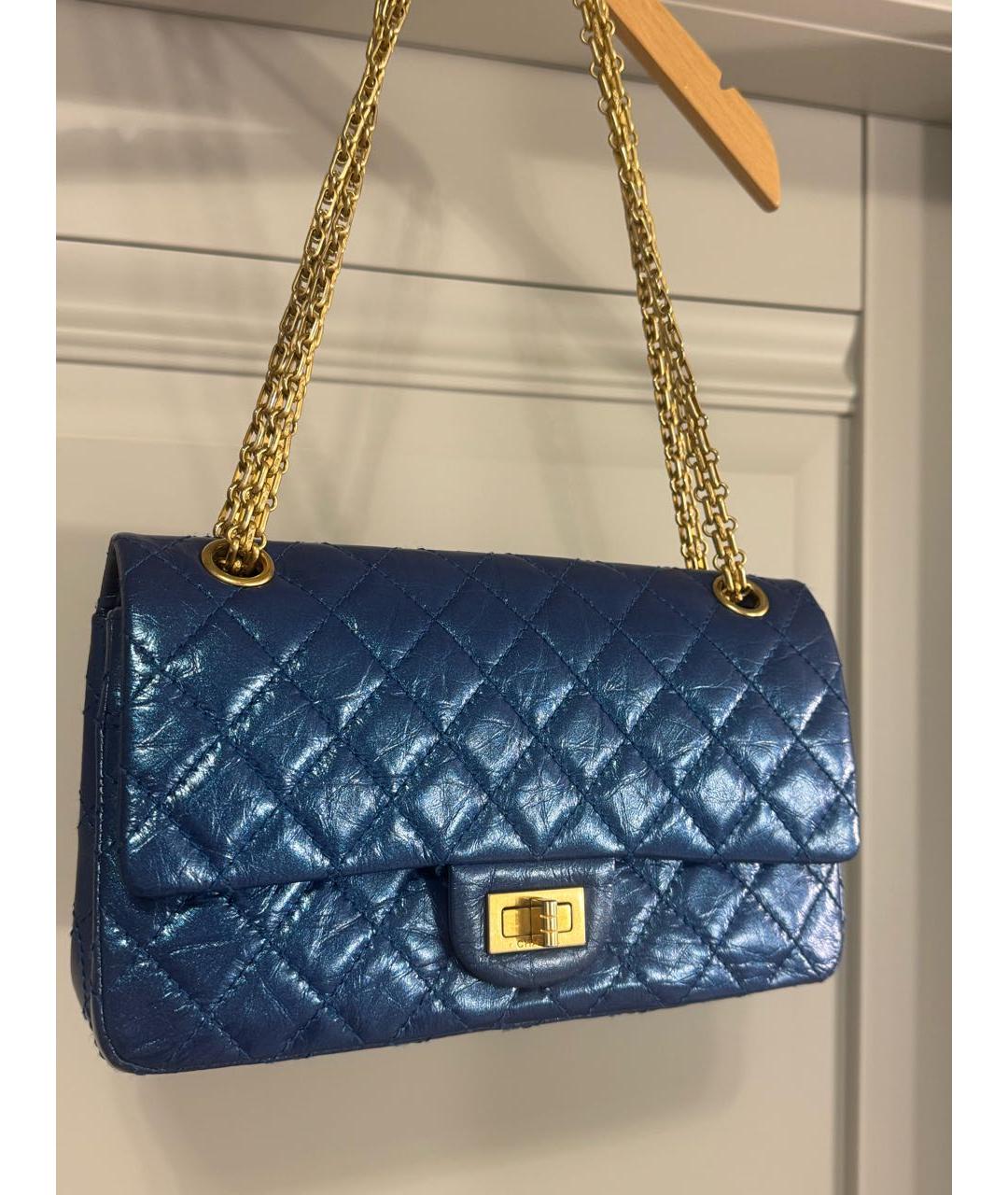 CHANEL Синяя кожаная сумка через плечо, фото 2