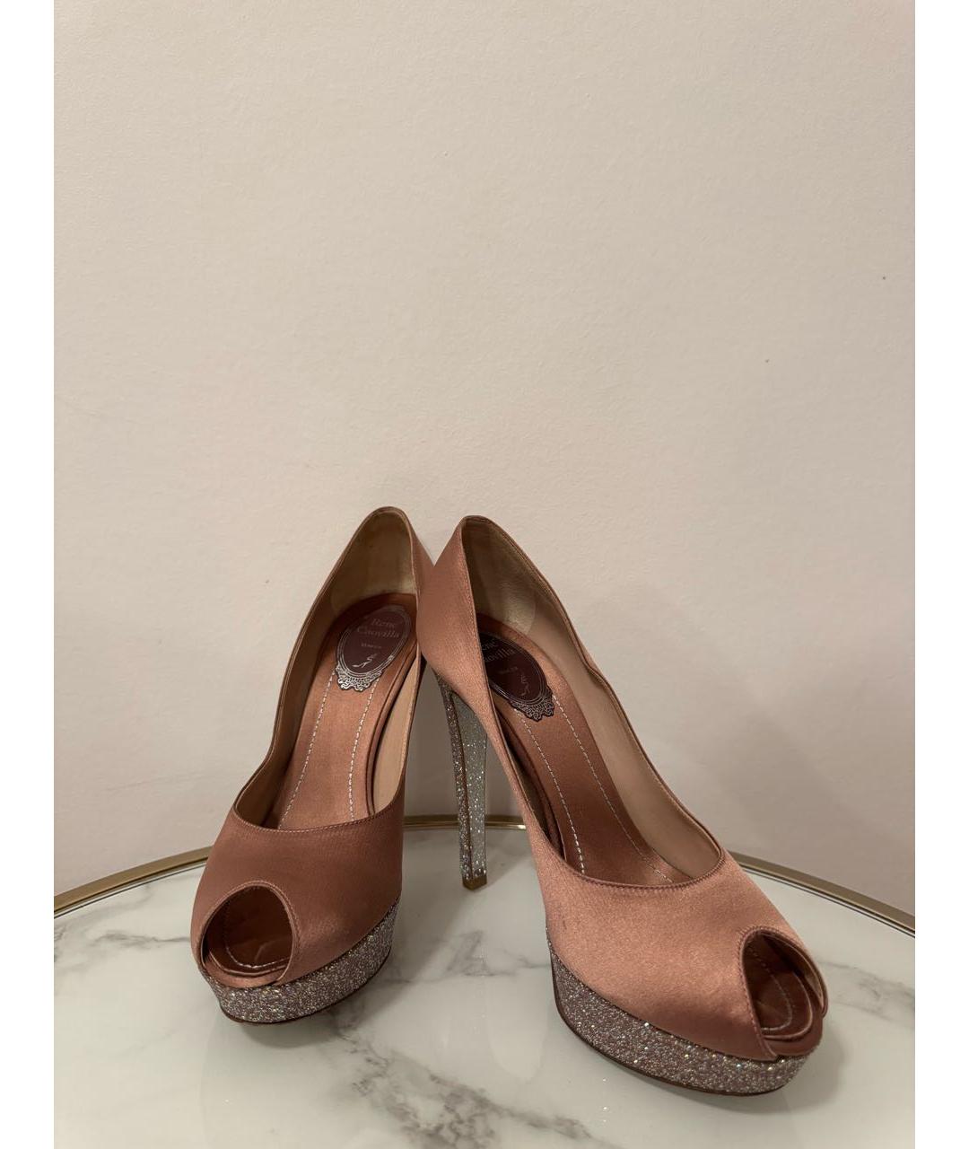 RENE CAOVILLA Розовые текстильные туфли, фото 2