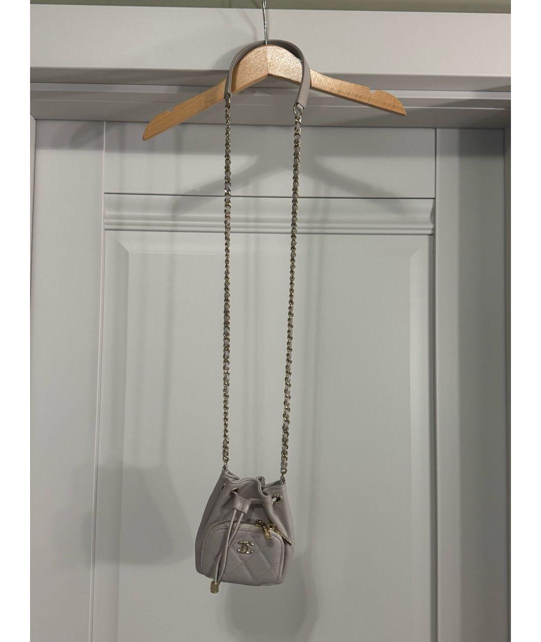 CHANEL Голубая кожаная сумка через плечо, фото 5