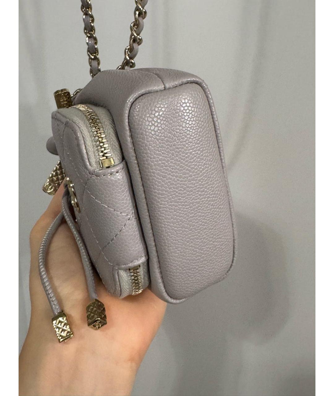 CHANEL Голубая кожаная сумка через плечо, фото 4