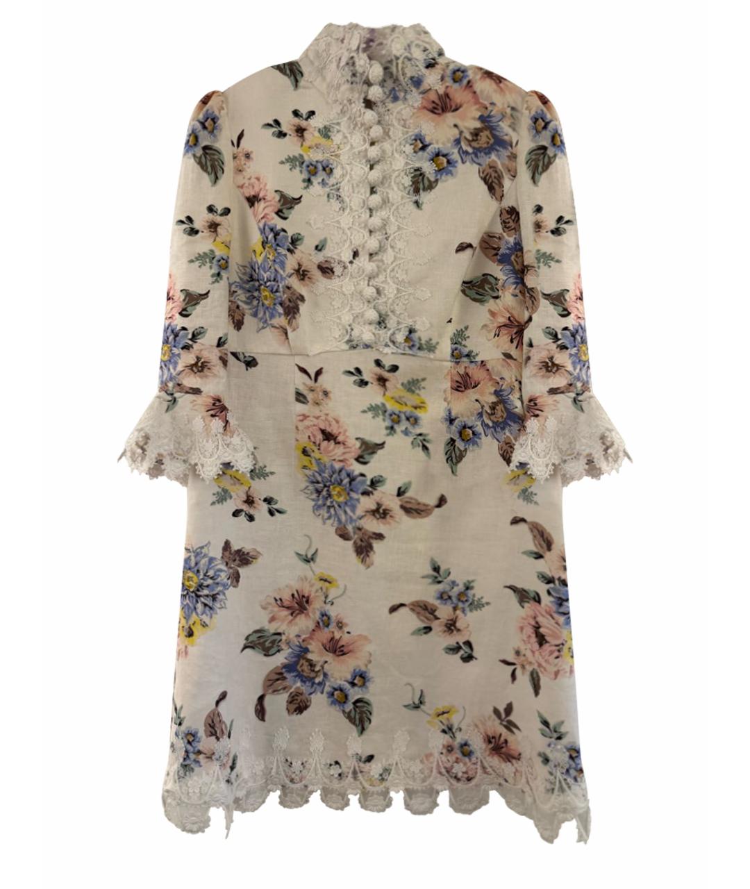 ZIMMERMANN Белое льняное коктейльное платье, фото 1