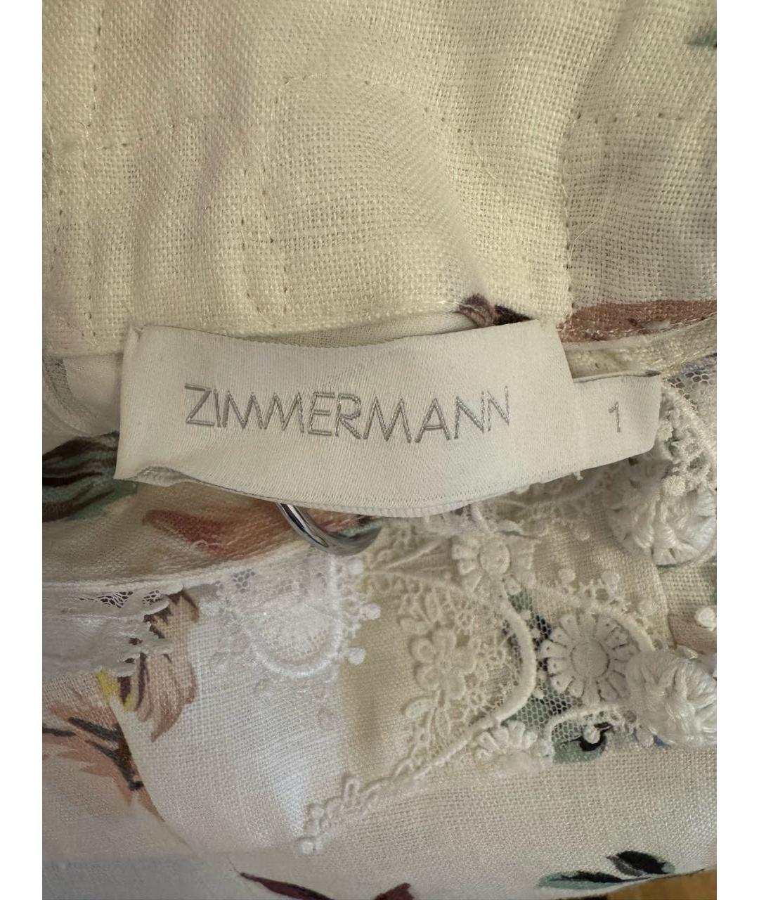 ZIMMERMANN Белое льняное коктейльное платье, фото 3