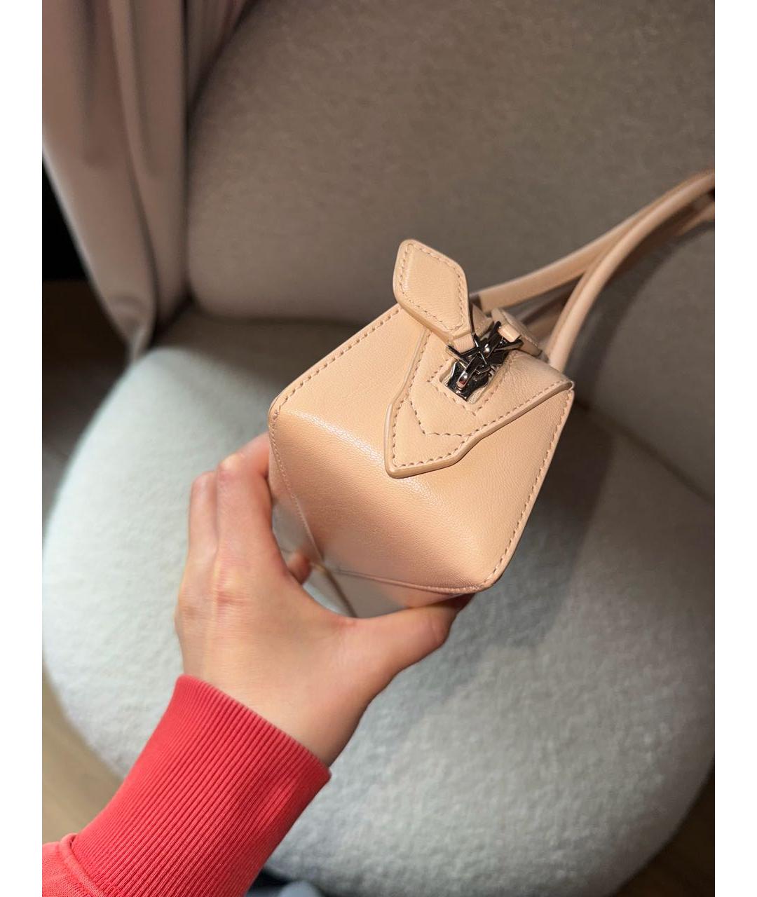 ALAIA Бежевая кожаная сумка с короткими ручками, фото 4