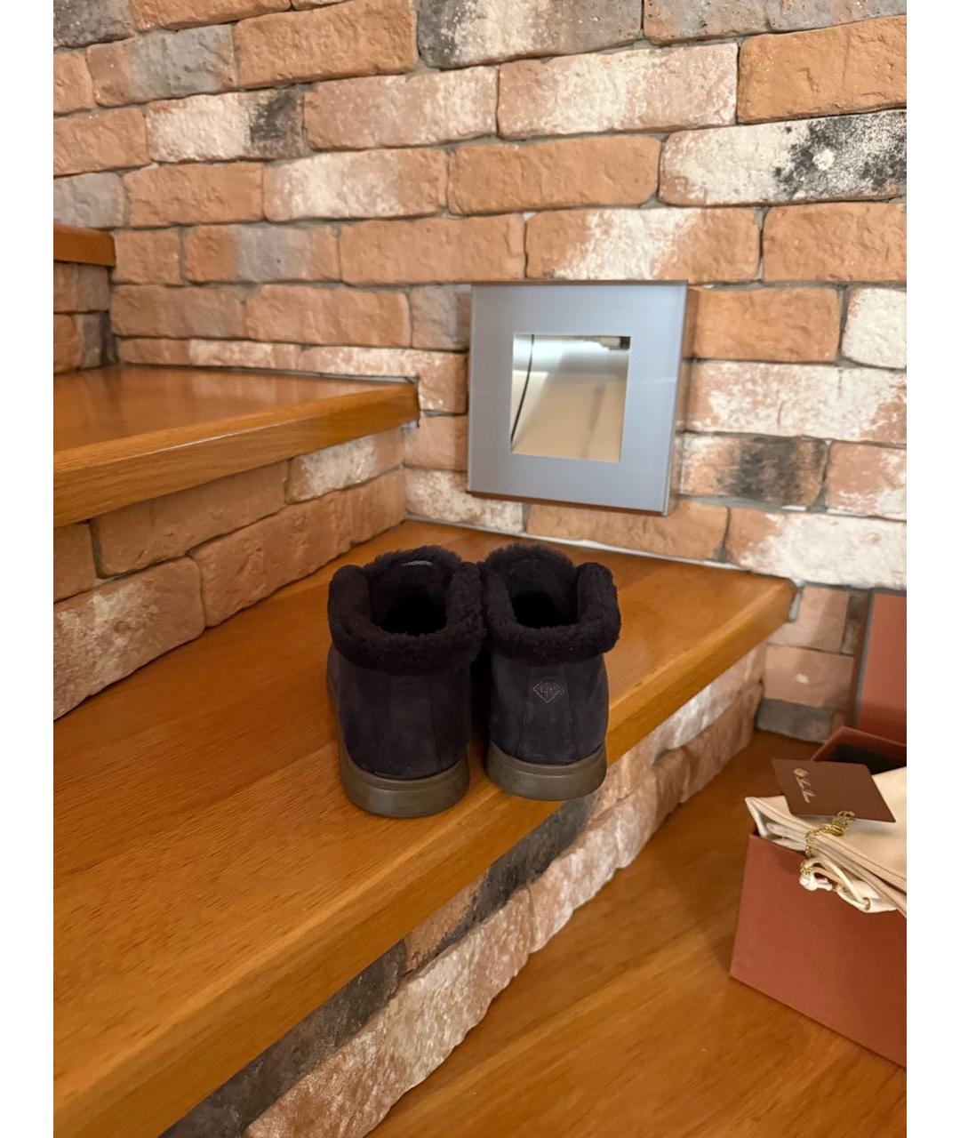 LORO PIANA Черные замшевые лоферы, фото 8