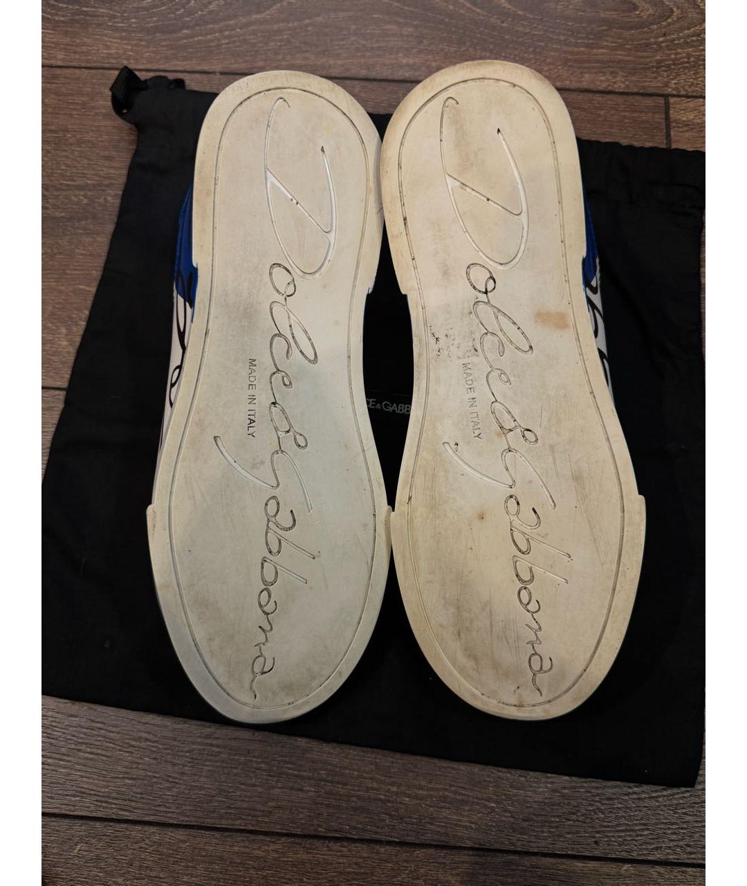 DOLCE&GABBANA Белые кожаные кеды, фото 8