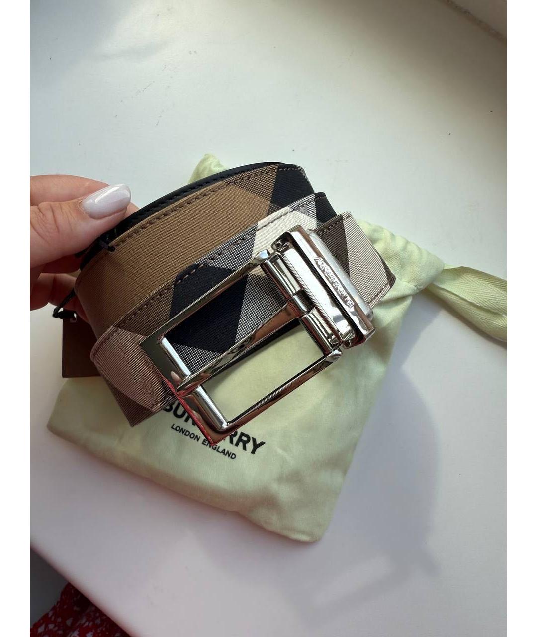 BURBERRY Черный кожаный ремень, фото 6