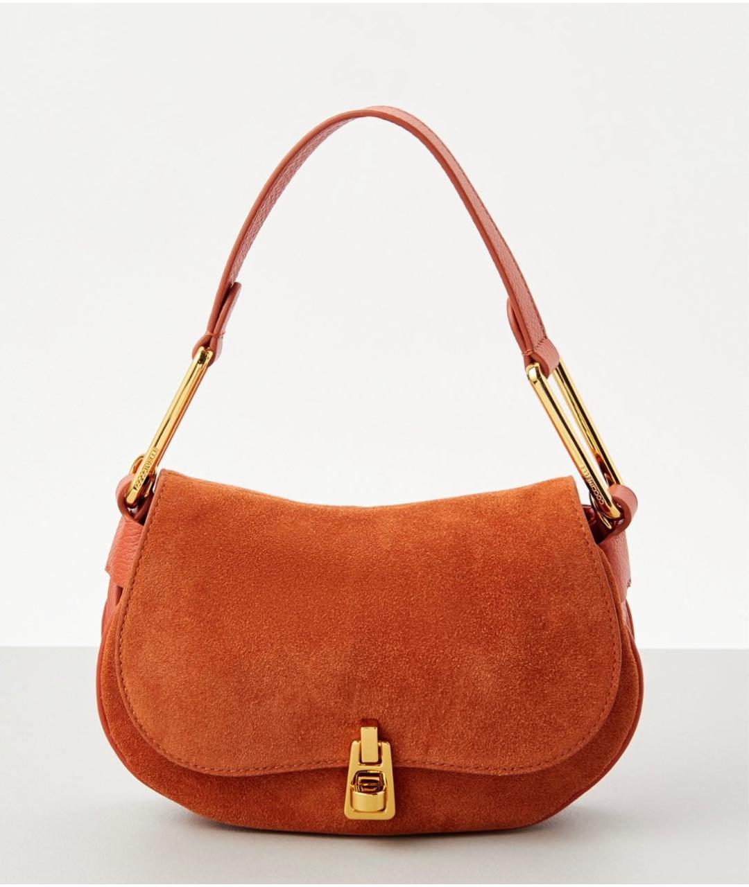 COCCINELLE Оранжевая замшевая сумка через плечо, фото 5