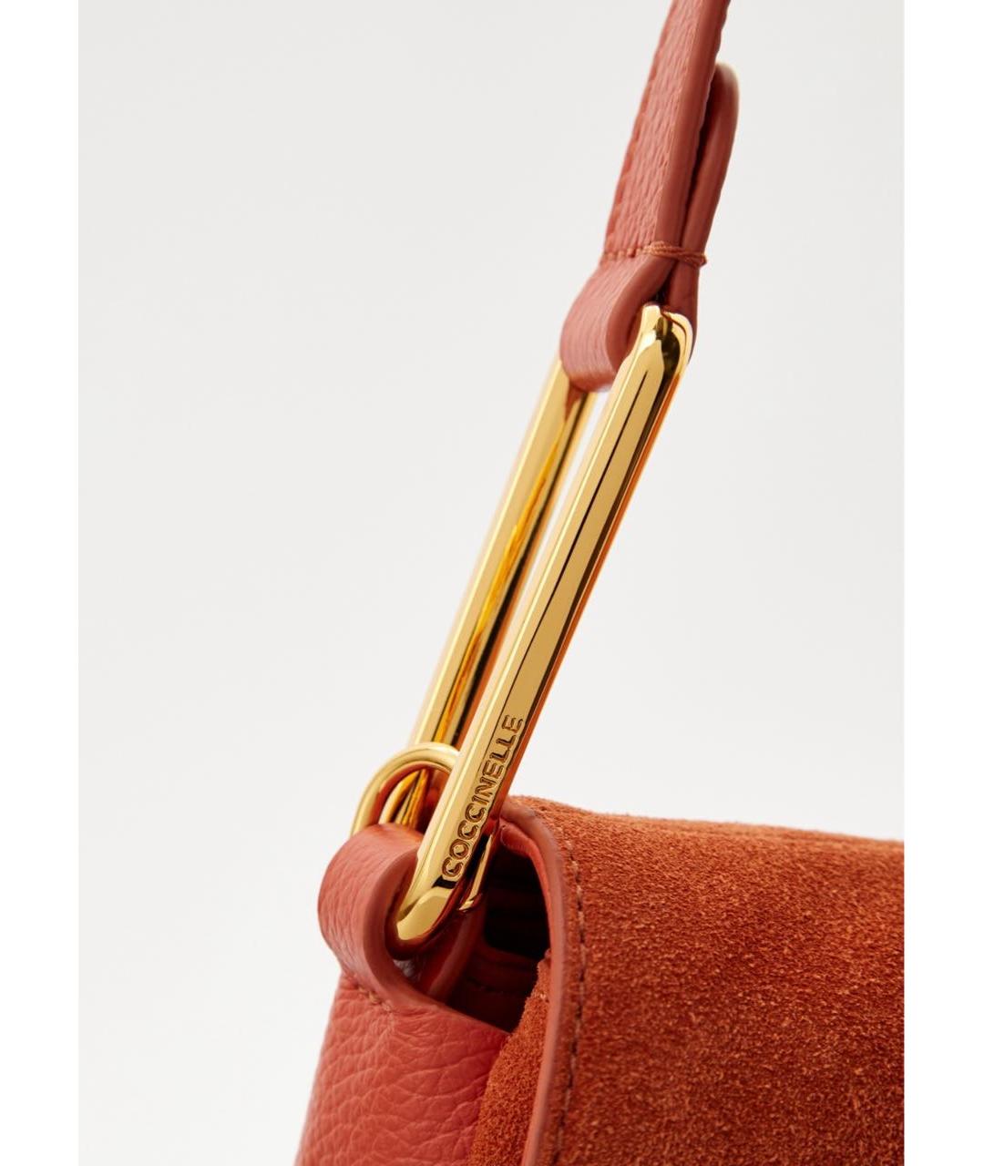 COCCINELLE Оранжевая замшевая сумка через плечо, фото 2