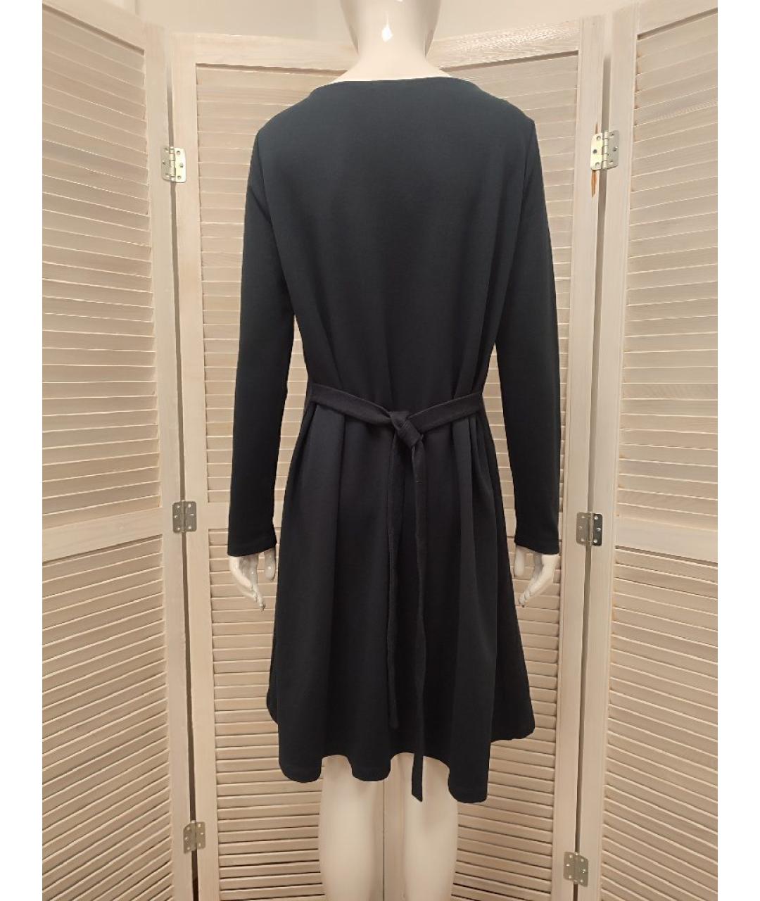 COS Темно-синее шерстяное повседневное платье, фото 2