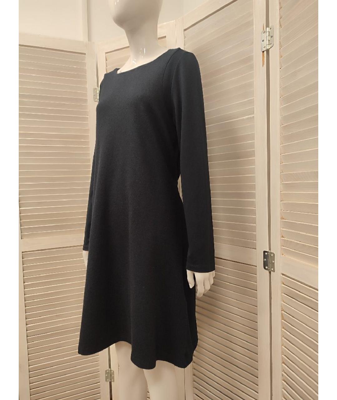 COS Темно-синее шерстяное повседневное платье, фото 5