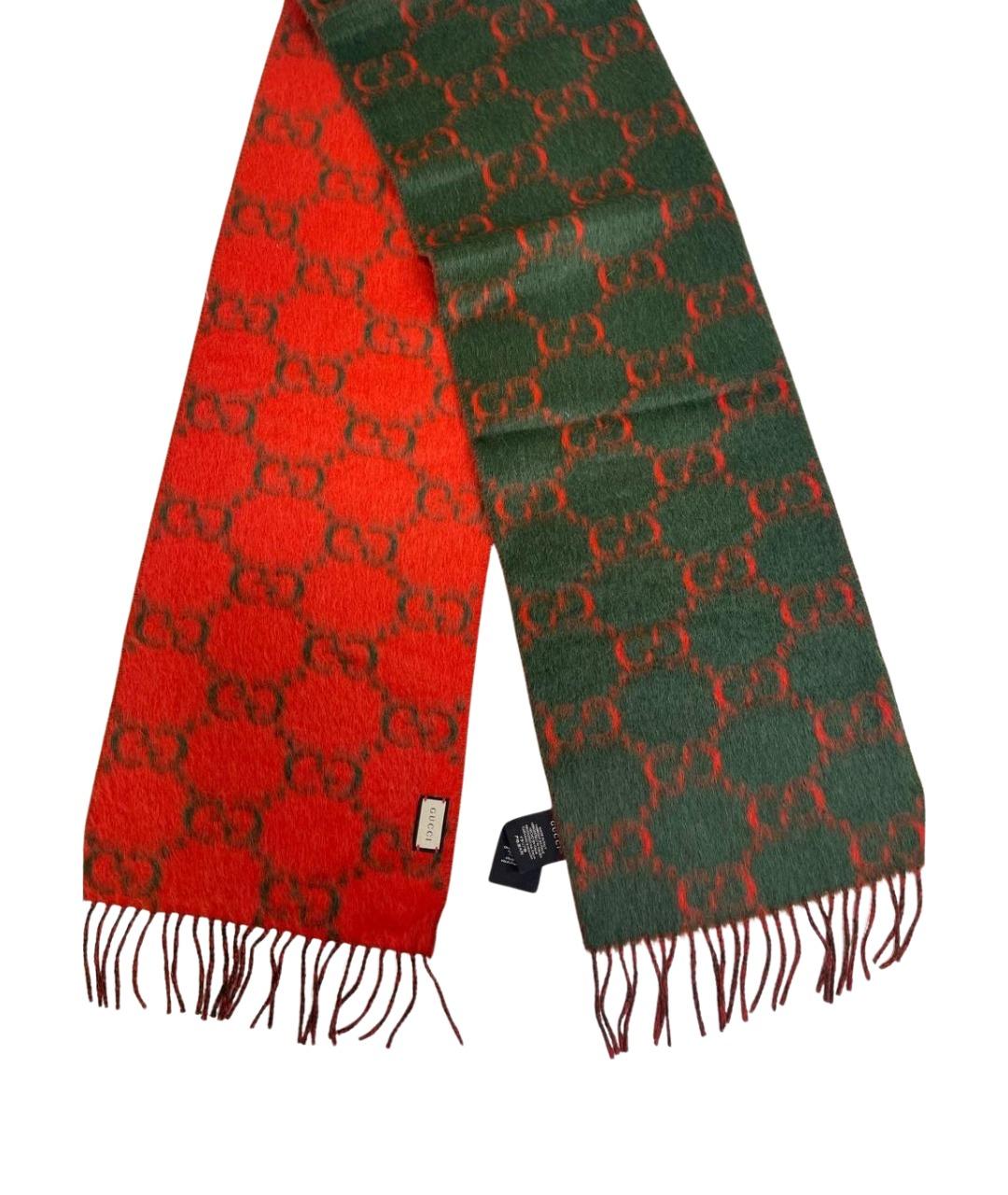 GUCCI Красный шерстяной шарф, фото 1