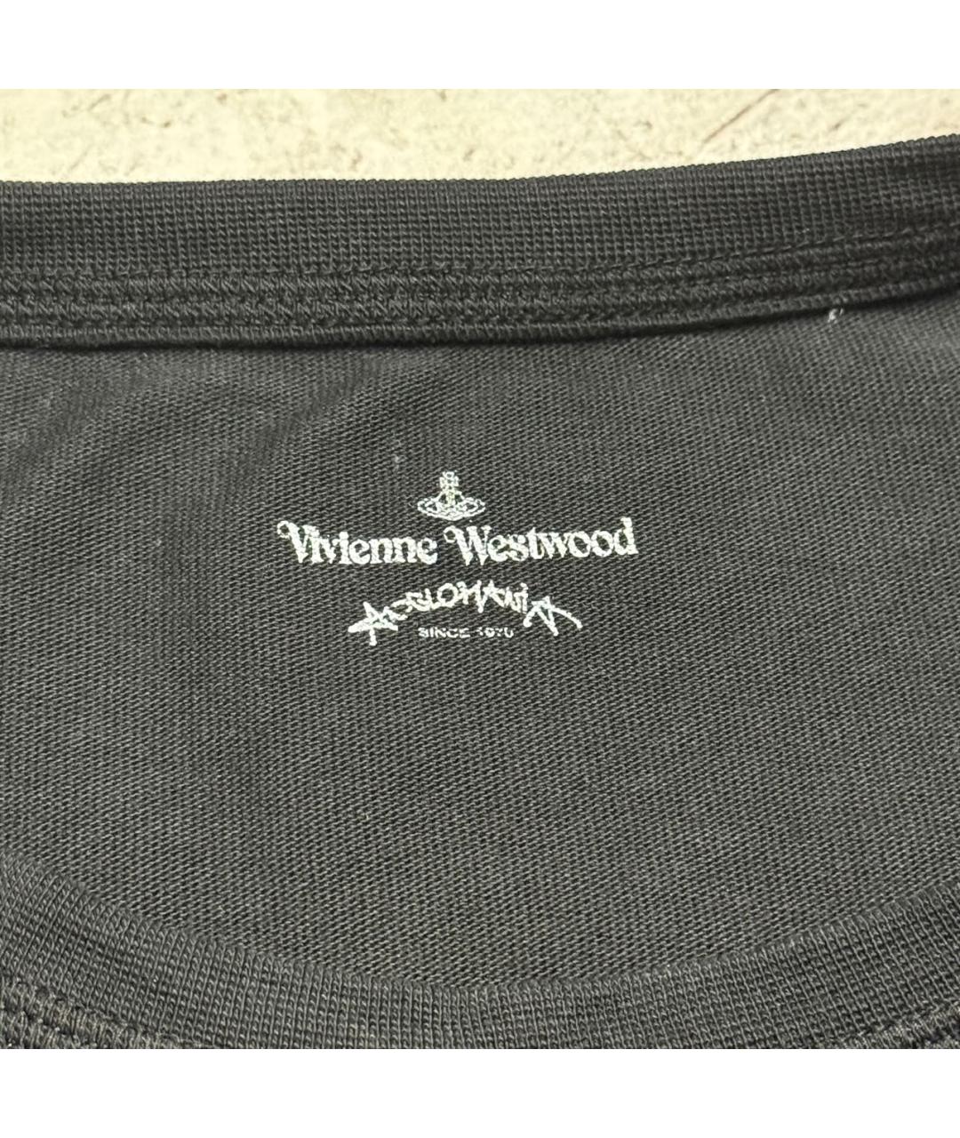 VIVIENNE WESTWOOD Черная хлопковая футболка, фото 4