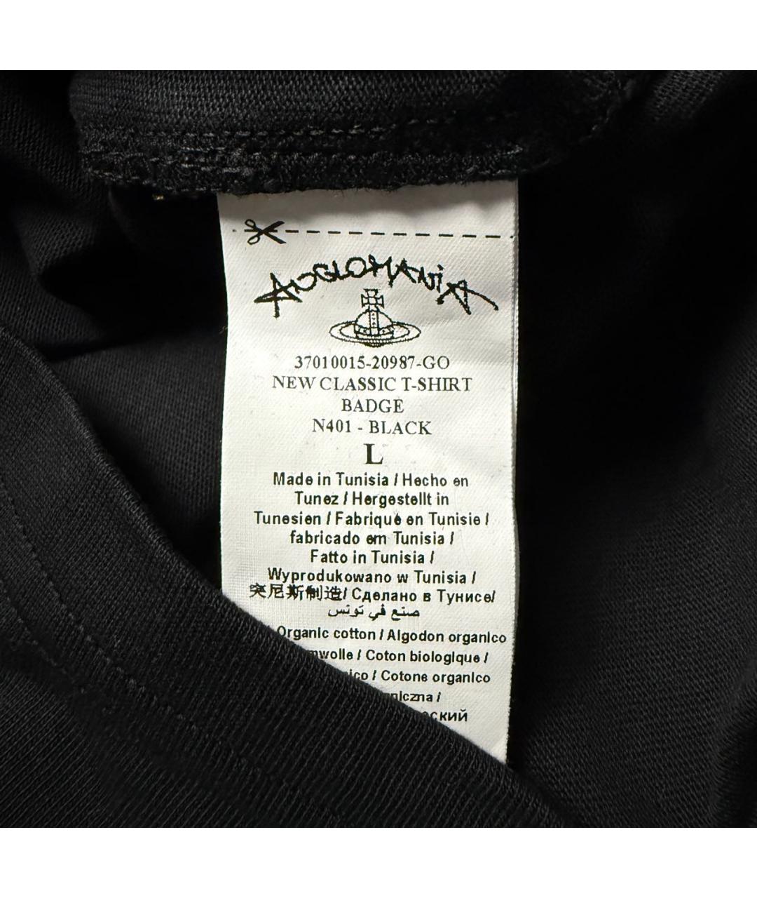 VIVIENNE WESTWOOD Черная хлопковая футболка, фото 5