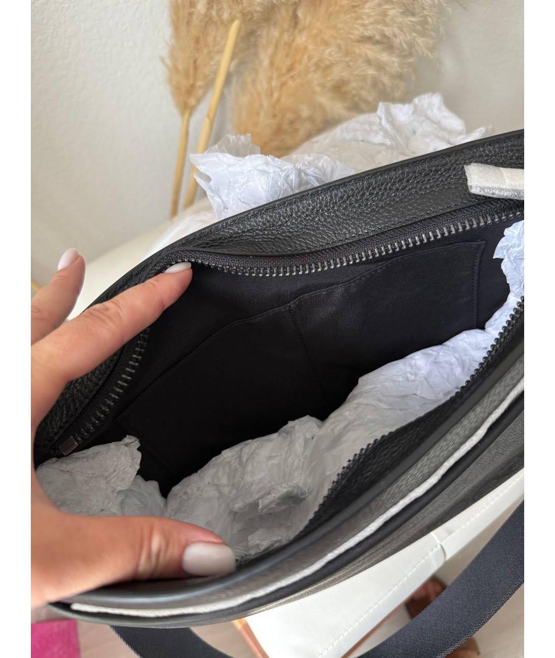 COACH Черная кожаная сумка на плечо, фото 5