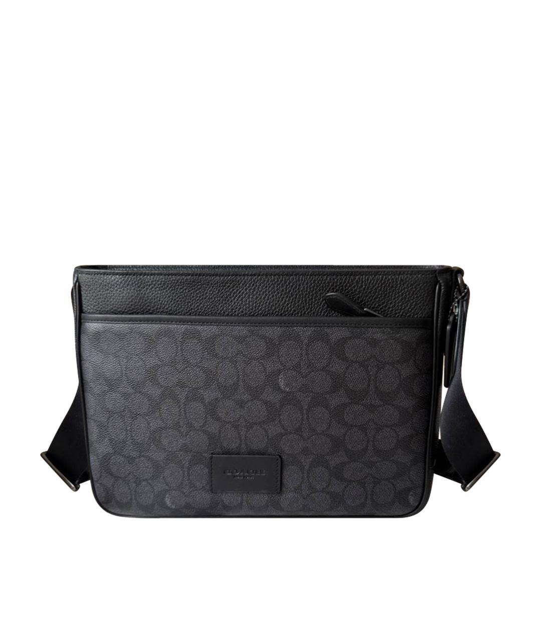 COACH Черная кожаная сумка на плечо, фото 1