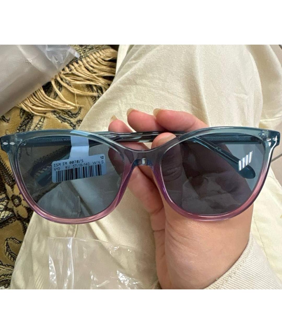 ISABEL MARANT Бирюзовые пластиковые солнцезащитные очки, фото 3