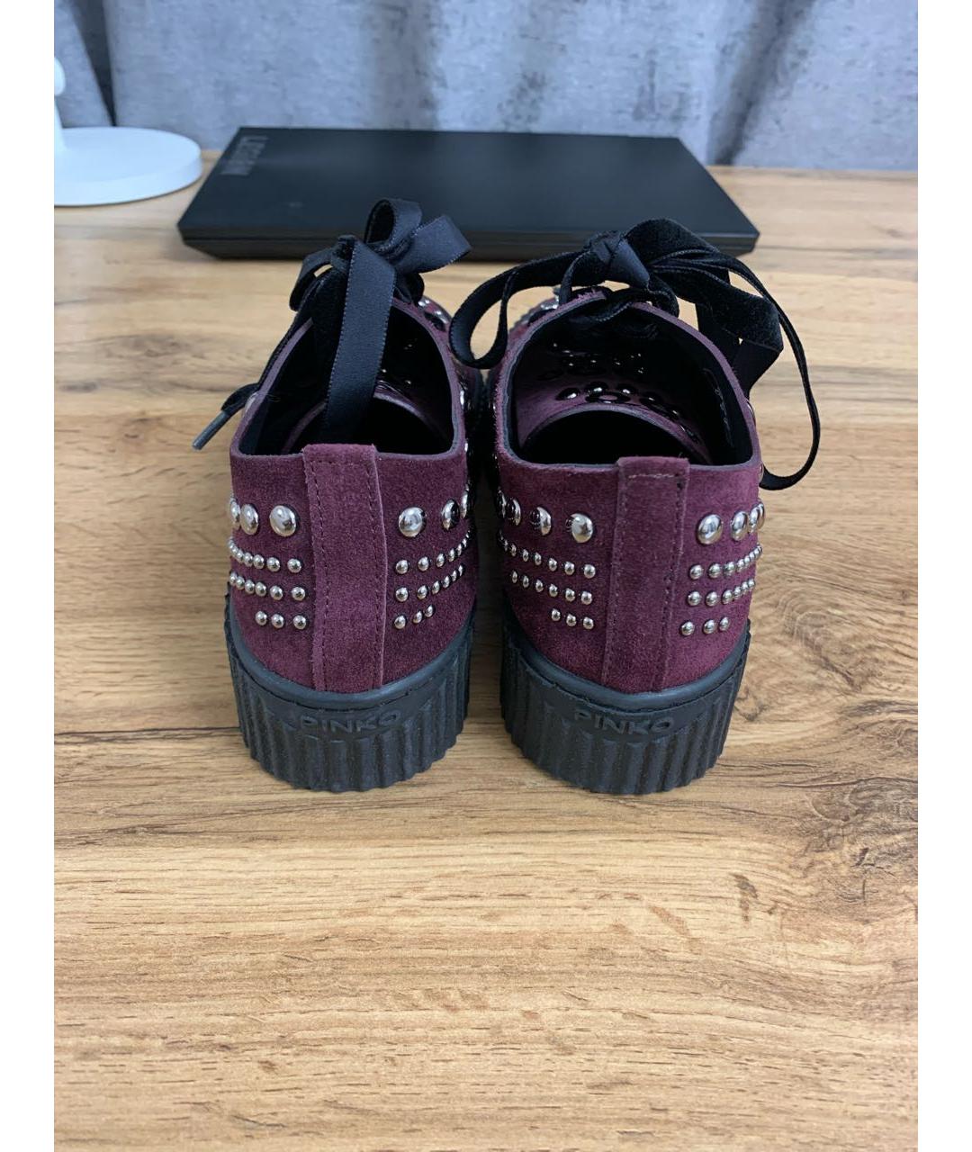 PINKO Фиолетовые замшевые кроссовки, фото 4