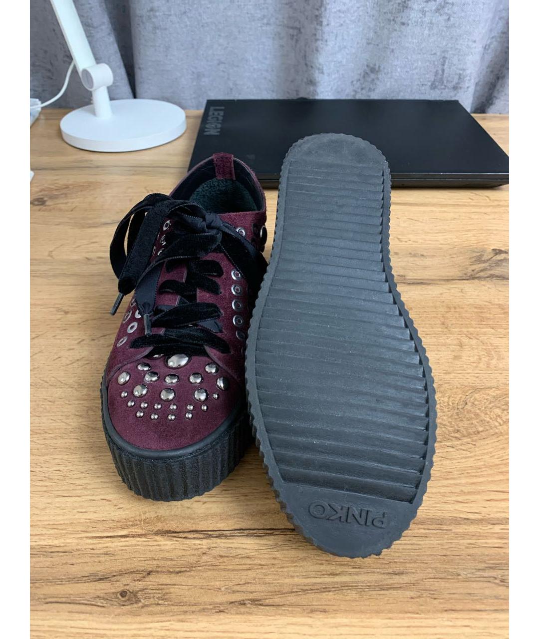 PINKO Фиолетовые замшевые кроссовки, фото 6