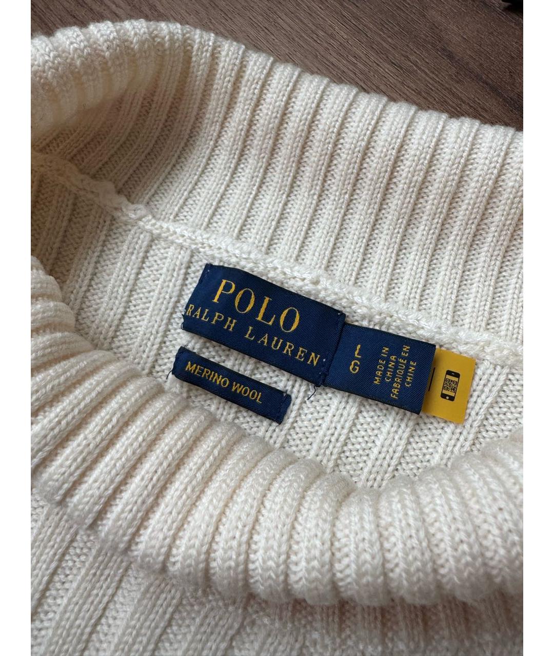 POLO RALPH LAUREN Белый шерстяной джемпер / свитер, фото 3