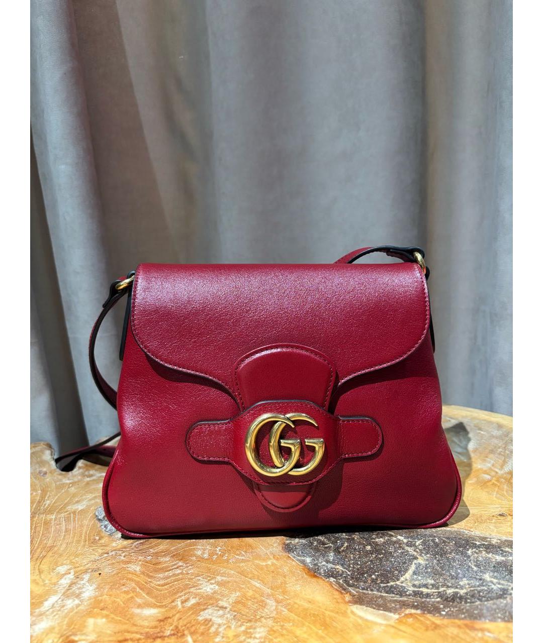 GUCCI Красная кожаная сумка через плечо, фото 7