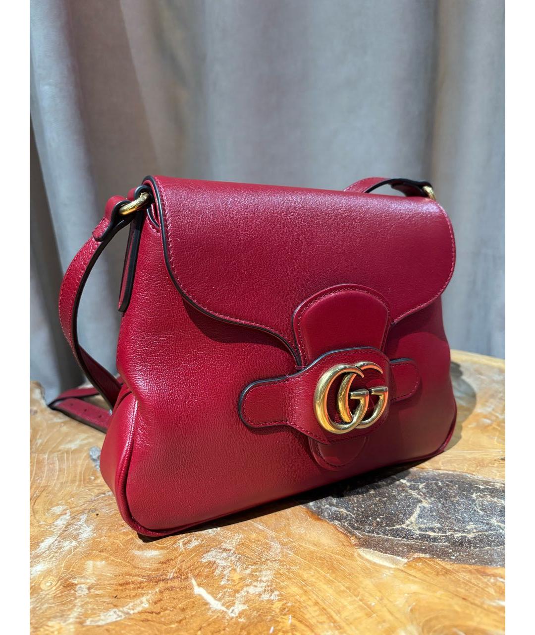 GUCCI Красная кожаная сумка через плечо, фото 2