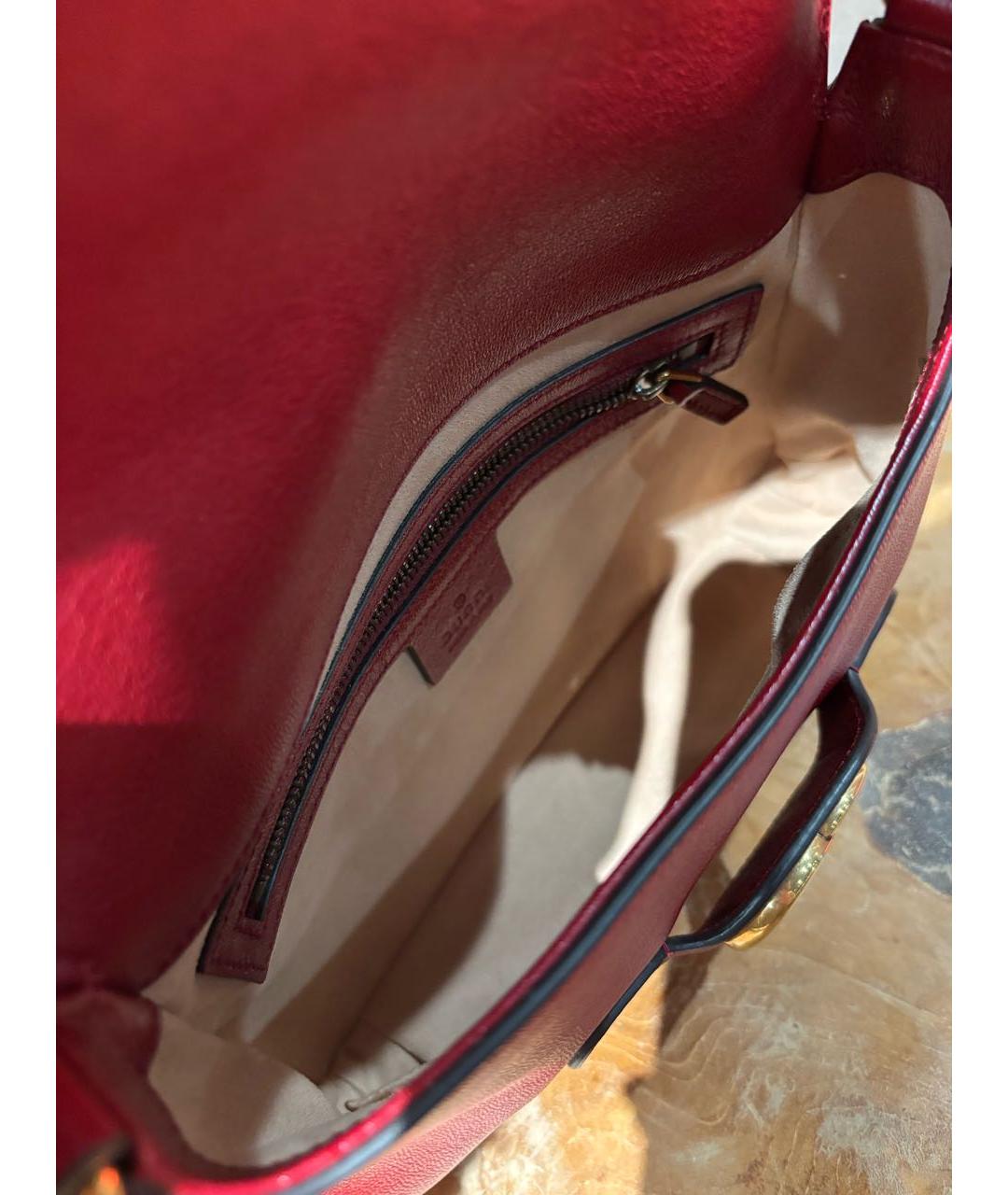 GUCCI Красная кожаная сумка через плечо, фото 4