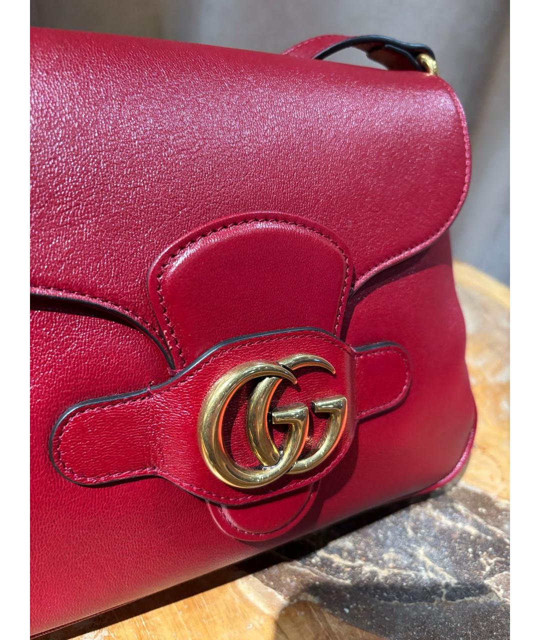 GUCCI Красная кожаная сумка через плечо, фото 6