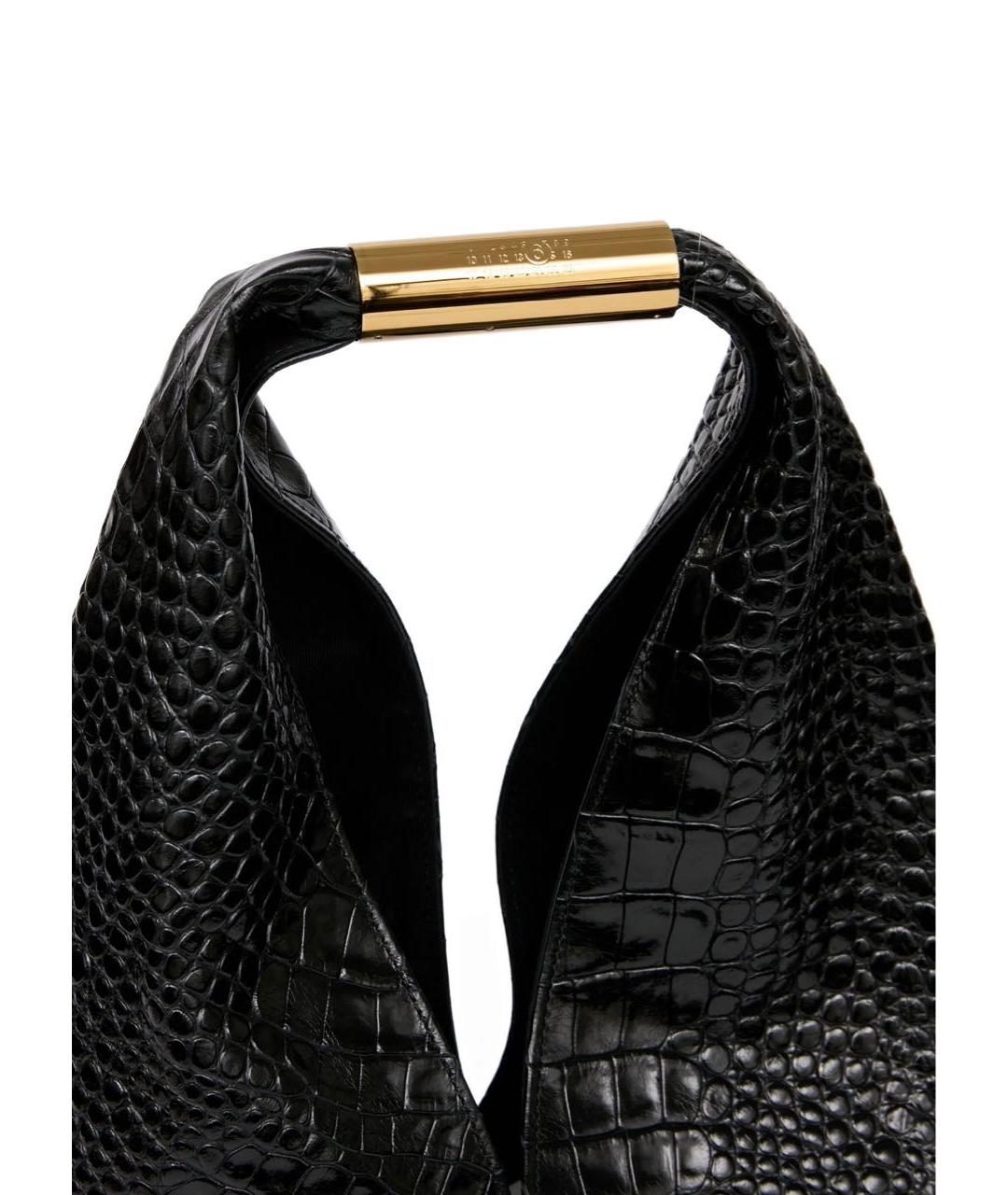 MM6 MAISON MARGIELA Черная кожаная сумка тоут, фото 5