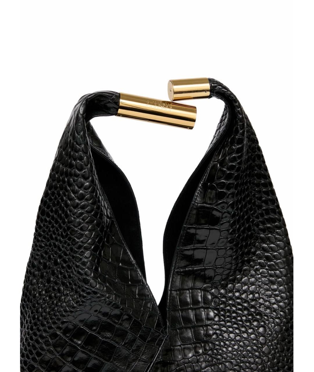 MM6 MAISON MARGIELA Черная кожаная сумка тоут, фото 2