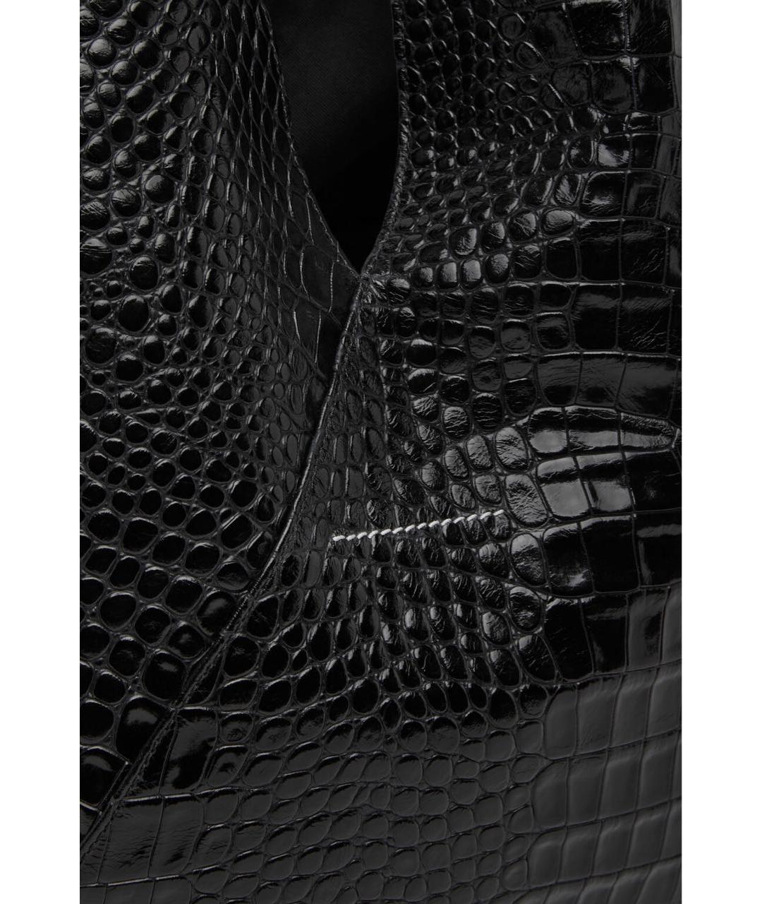 MM6 MAISON MARGIELA Черная кожаная сумка тоут, фото 6