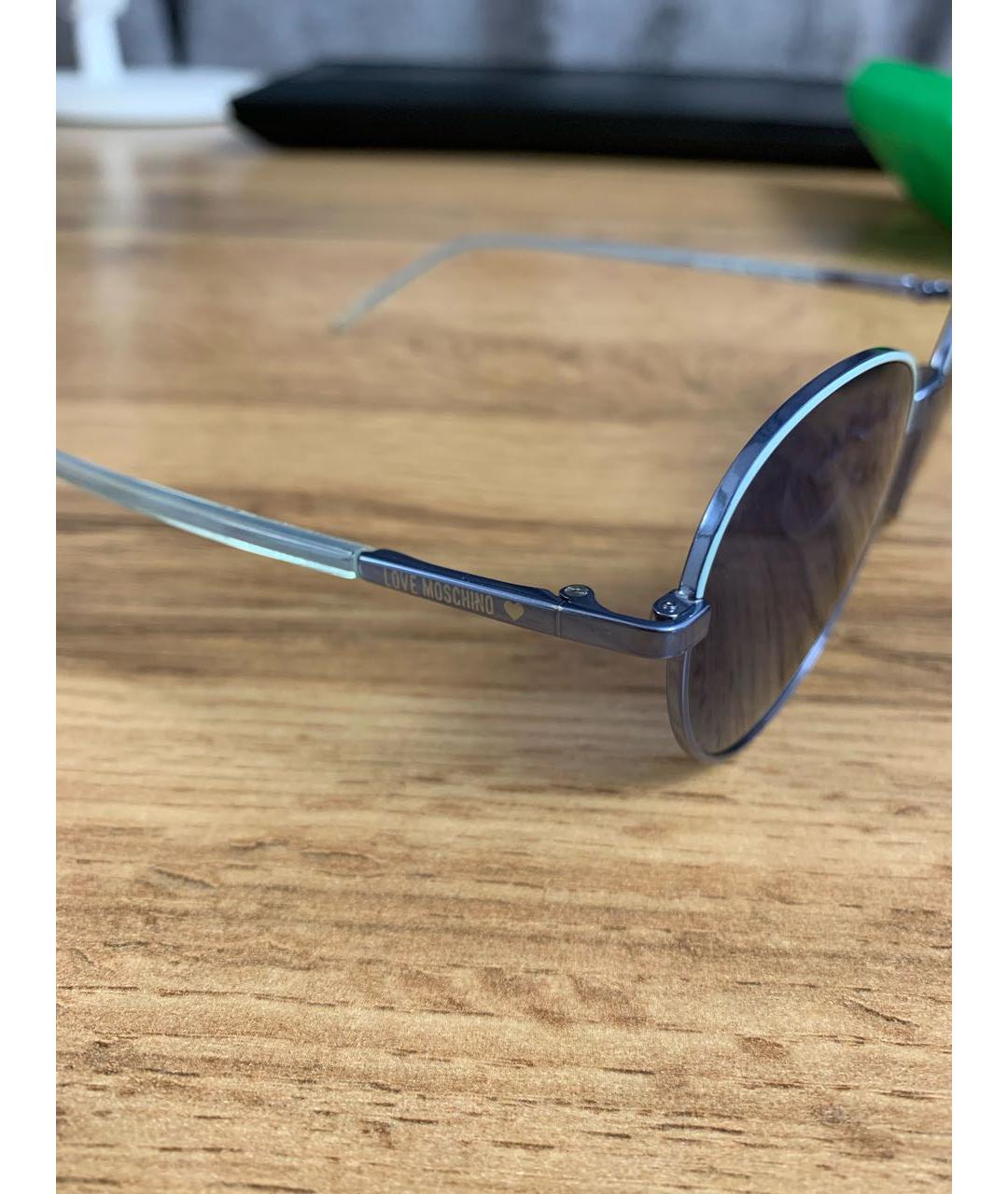 LOVE MOSCHINO Голубые пластиковые солнцезащитные очки, фото 3